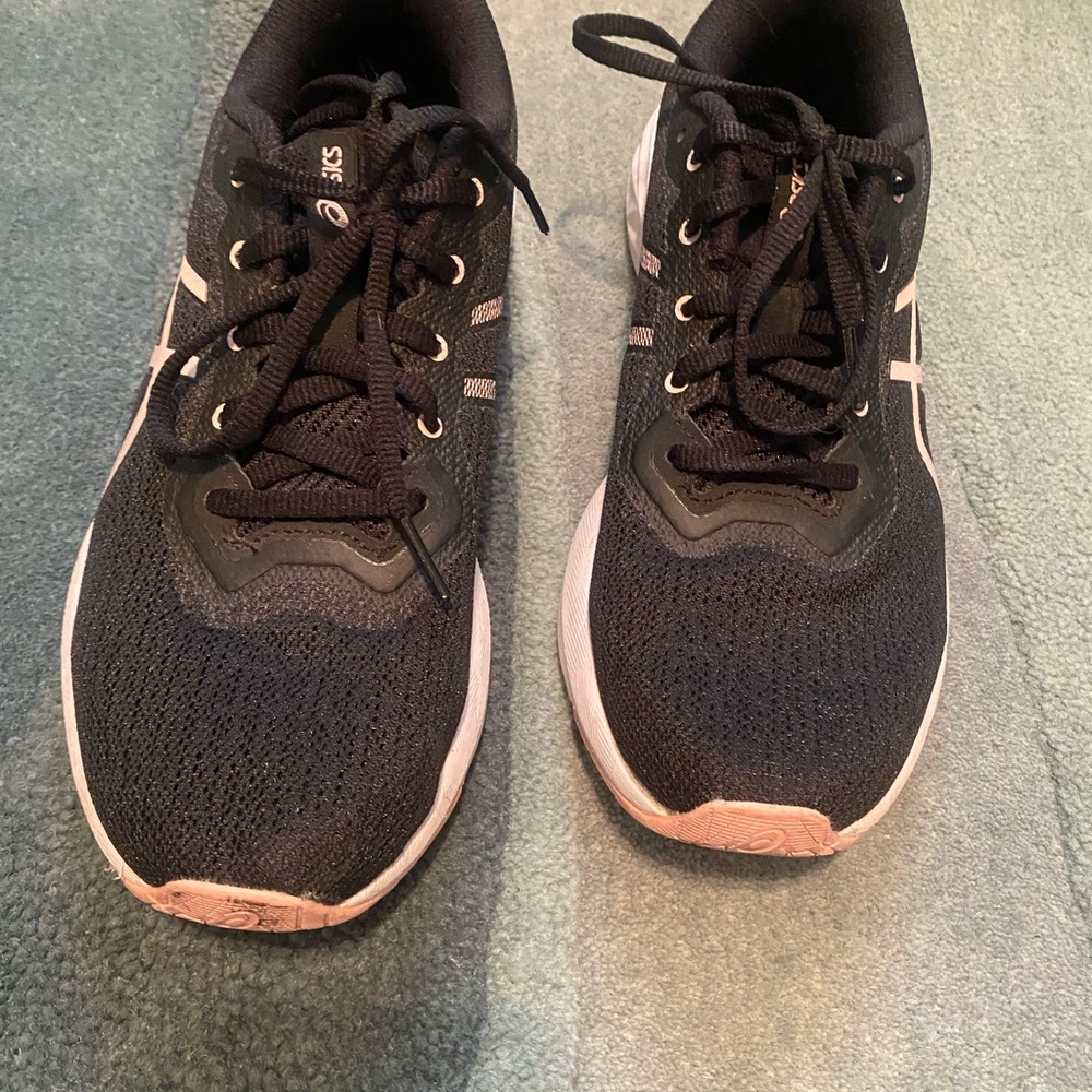 ASICS Black and Pink Athletic Sneakers